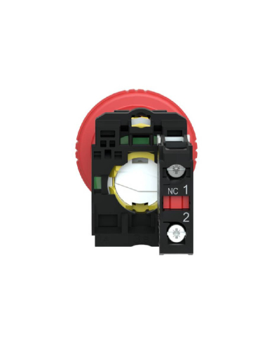 Pulsador parada de emergencia 40mm pulsar-girar Schneider | Adajusa
