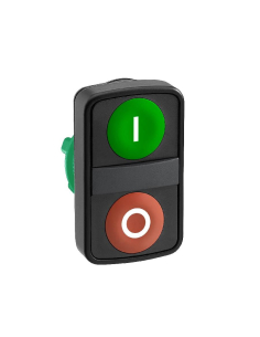 Cabeza pulsador doble verde (I)- rojo (0) Schneider | Adajusa