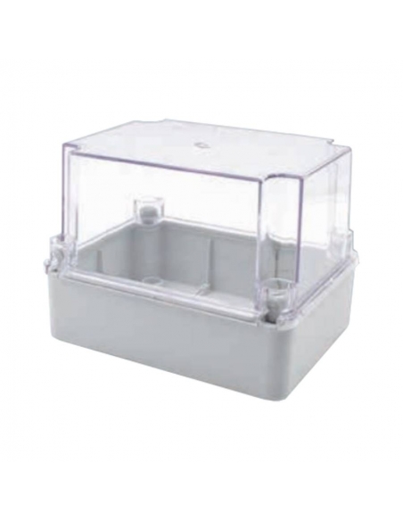 Caja de plástico 190x145x140mm lisa tapa transparente | Adajusa