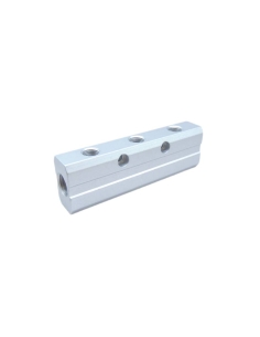 Distribuidor doble 2 entradas 1/4 - 6 salidas 1/8 en aluminio - Aignep-adajusa