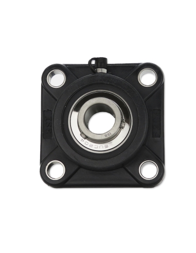 Black self-aligning thermoplastic self-aligning square bracket UCF204P with bearing stainless steel SSUC-204 20mm shaft ISB | AD