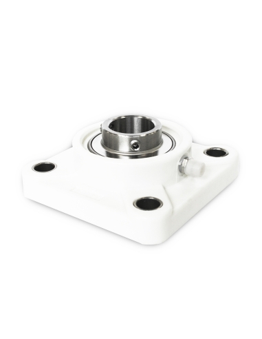 Thermoplastic self-aligning white square support UCF207PB with stainless steel bearing SSUC-207 35mm shaft ISB | ADAJUSA | price