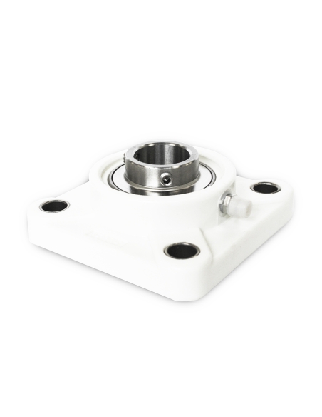 Thermoplastic self-aligning white square support UCF207PB with stainless steel bearing SSUC-207 35mm shaft ISB | ADAJUSA | price