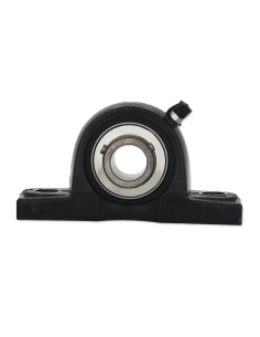 Soporte de pie negro en termoplástico con rodamiento INOX eje 30mm SSUC-206 - ISB|adajusa