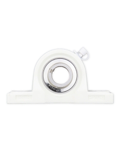 Soporte de pie blanco en termoplástico con rodamiento INOX eje 35mm SSUC-207 - ISB|adajusa
