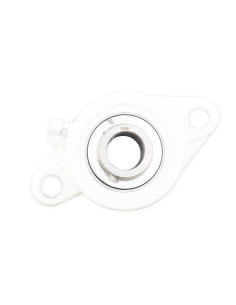Soporte ovalado blanco en termoplástico con rodamiento INOX eje 35mm SSUC-207 - ISB|adajusa