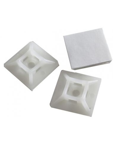 Base de 28x28mm para bridas sujetacables color blanco