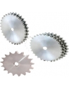 Toothed discs or toothed crowns 1 1/4 x 3/4 ISO 20B-1-2-3 DIN 606